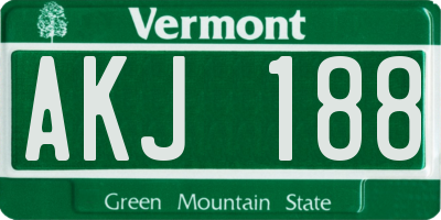 VT license plate AKJ188