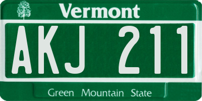 VT license plate AKJ211
