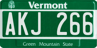 VT license plate AKJ266