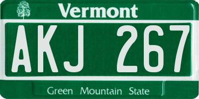 VT license plate AKJ267