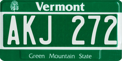 VT license plate AKJ272