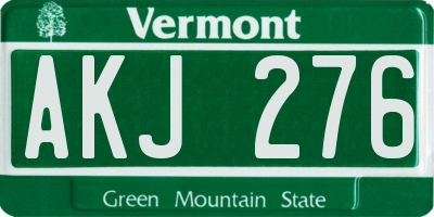 VT license plate AKJ276