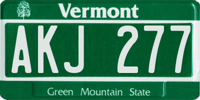 VT license plate AKJ277