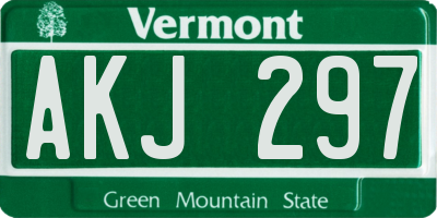 VT license plate AKJ297