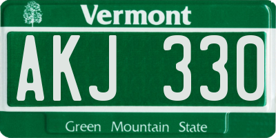 VT license plate AKJ330