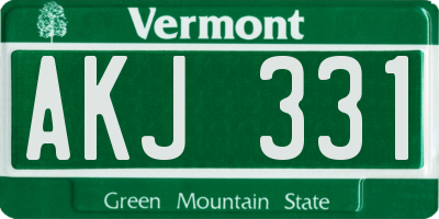 VT license plate AKJ331