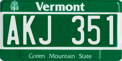 VT license plate AKJ351