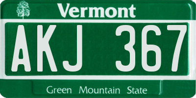 VT license plate AKJ367