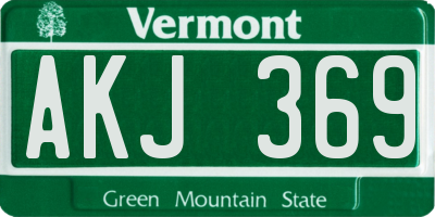 VT license plate AKJ369