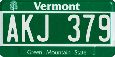 VT license plate AKJ379