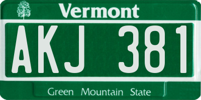 VT license plate AKJ381