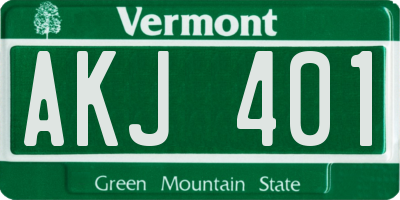 VT license plate AKJ401