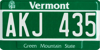 VT license plate AKJ435