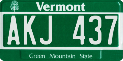 VT license plate AKJ437