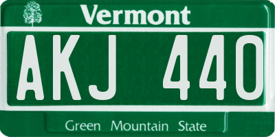 VT license plate AKJ440