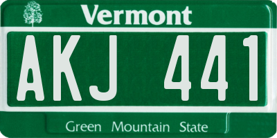 VT license plate AKJ441