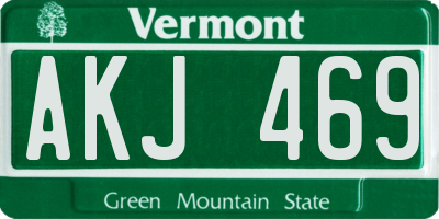 VT license plate AKJ469