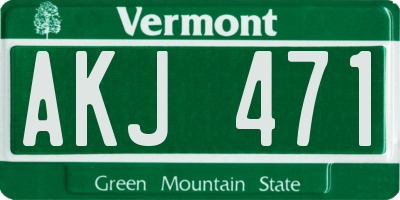 VT license plate AKJ471