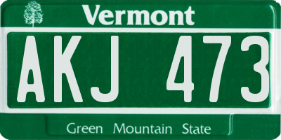 VT license plate AKJ473