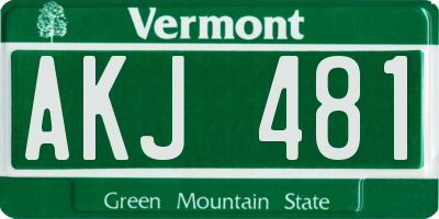 VT license plate AKJ481