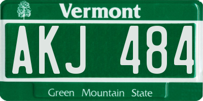 VT license plate AKJ484
