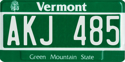 VT license plate AKJ485