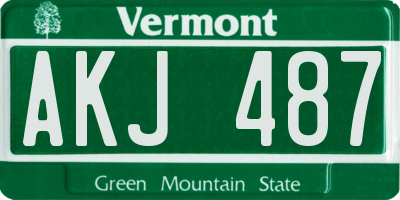 VT license plate AKJ487