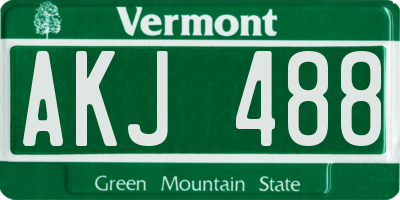 VT license plate AKJ488