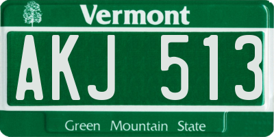 VT license plate AKJ513