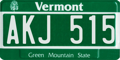 VT license plate AKJ515