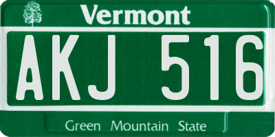 VT license plate AKJ516