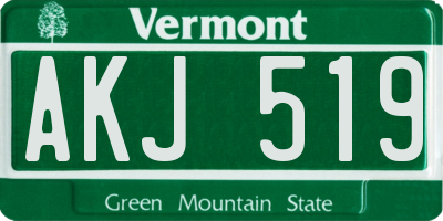 VT license plate AKJ519