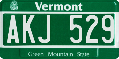VT license plate AKJ529
