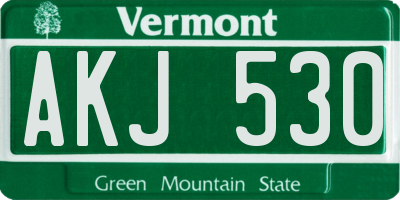 VT license plate AKJ530