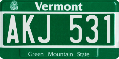 VT license plate AKJ531