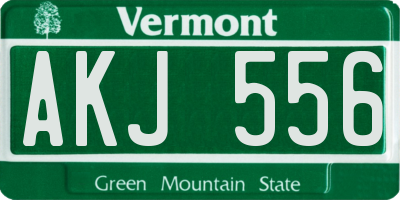 VT license plate AKJ556