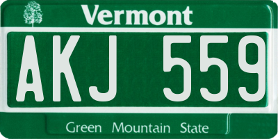 VT license plate AKJ559