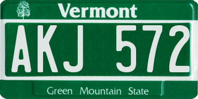 VT license plate AKJ572