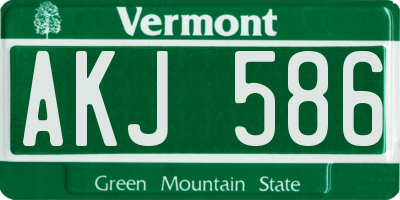 VT license plate AKJ586