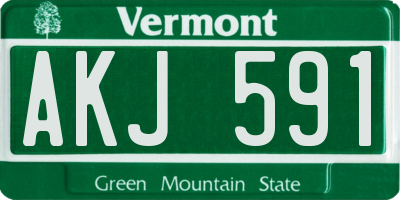 VT license plate AKJ591