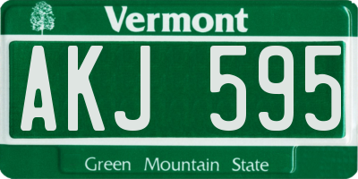 VT license plate AKJ595