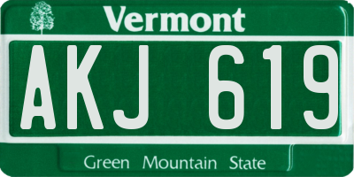VT license plate AKJ619