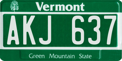 VT license plate AKJ637