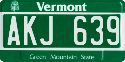 VT license plate AKJ639