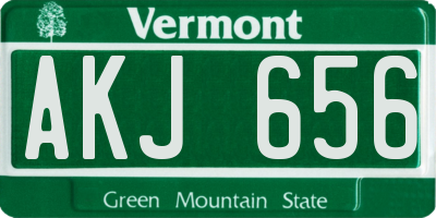 VT license plate AKJ656