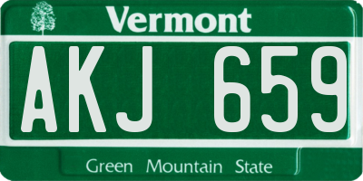 VT license plate AKJ659