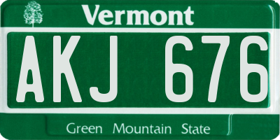 VT license plate AKJ676