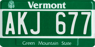 VT license plate AKJ677