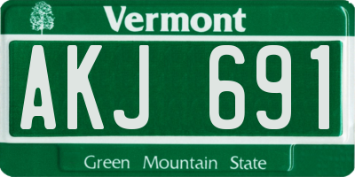 VT license plate AKJ691