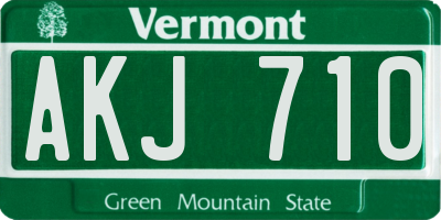 VT license plate AKJ710